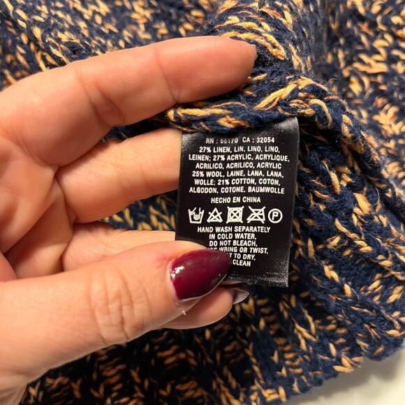 Anthropologie Sparrow Marled Peat Open Front Fringe Cardigan Sweater Size S - Picture 6 of 9